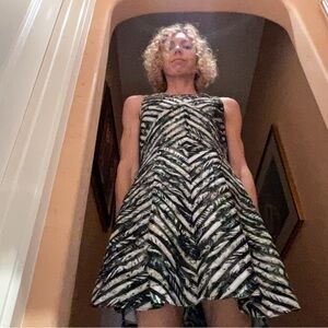 Parker B & W A-Line Cocktail Dress NWOT